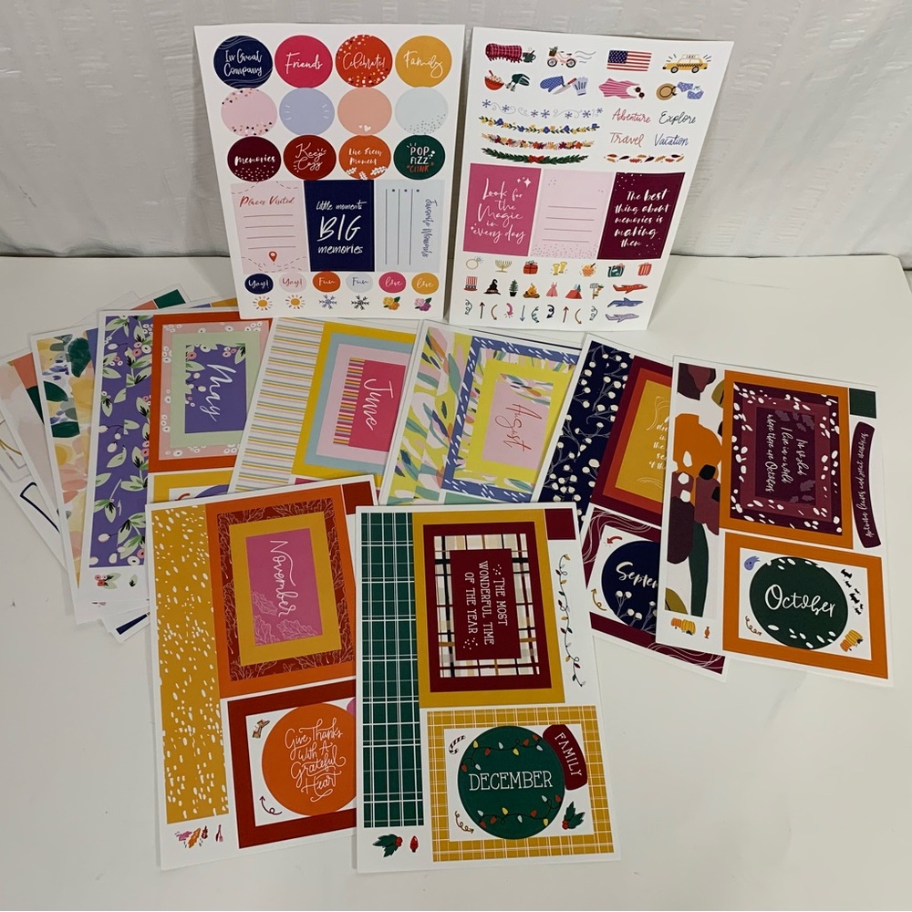 Plum Paper scrapbooking sticker bundle. Missing January and February.
